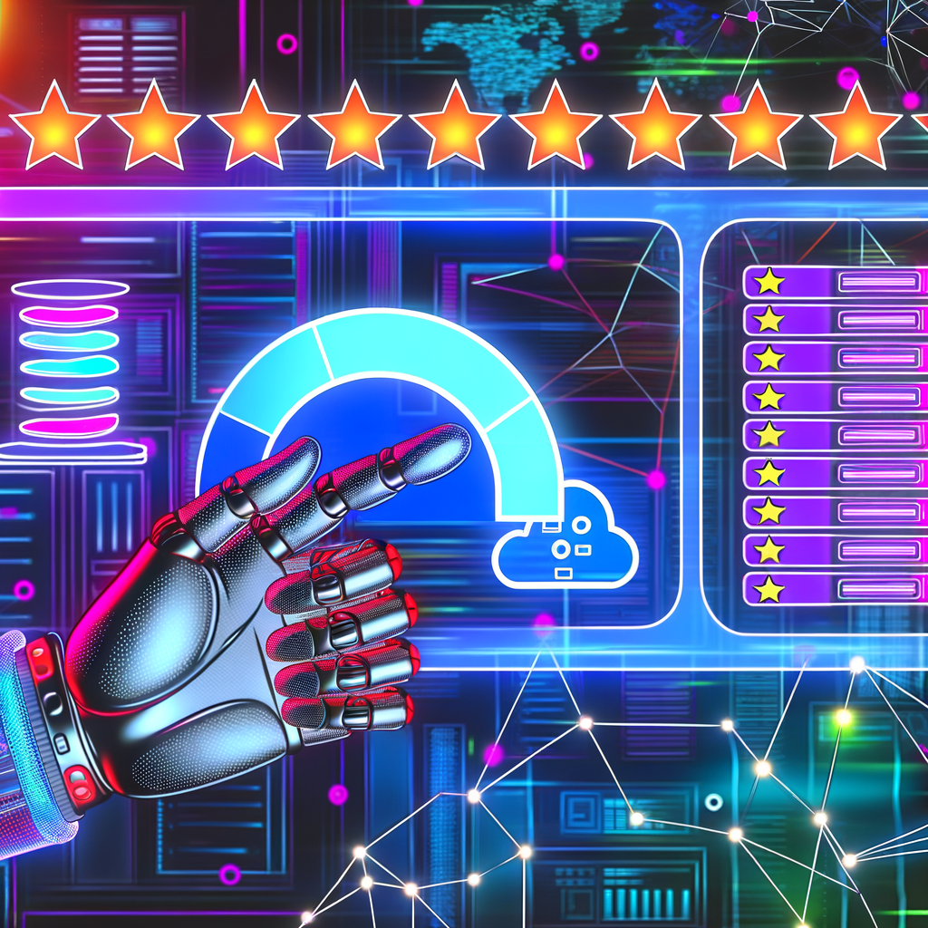 Hostinger AI-powered dashboard interface with analytics and cloud icons, representing web hosting review and beginner-friendly tools for 2025