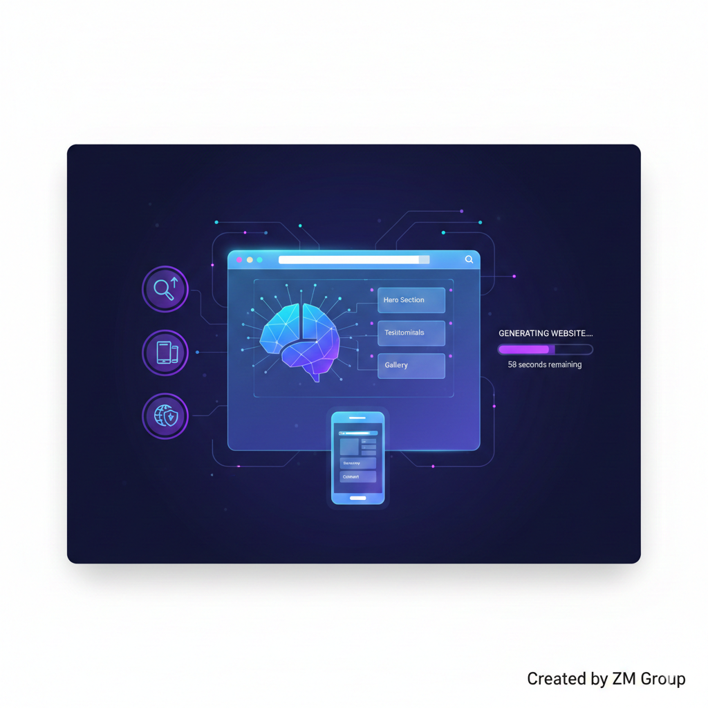 AI generating a responsive website layout instantly using Hostinger AI Website Builder.